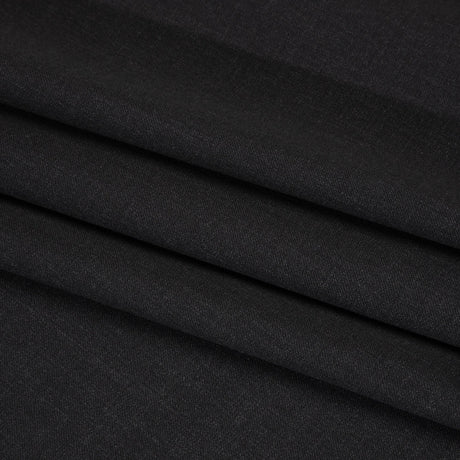 Stretch Wool Suiting - Heathered Black - Deadstock