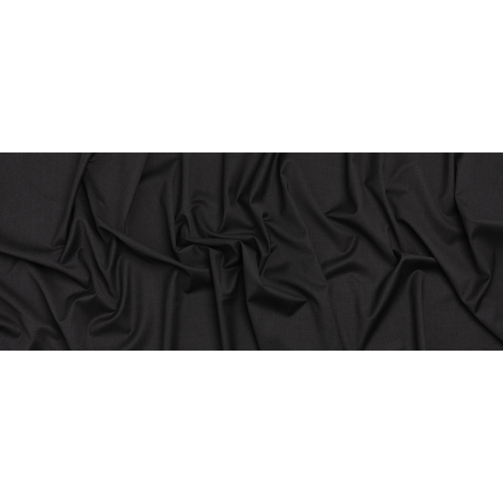 Stretch Wool Suiting - Heathered Black - Deadstock