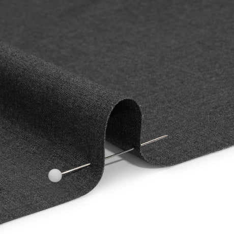 Wool Blend Twill Suiting - Heathered Cool Gray - Deadstock