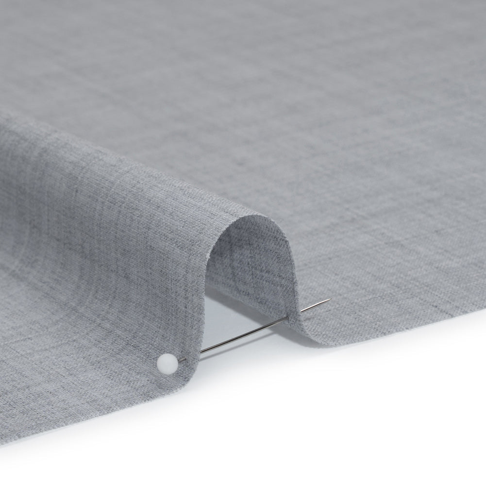 Wool Suiting - Heathered Silvery Gray - Deadstock