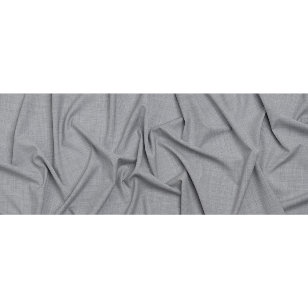 Wool Suiting - Heathered Silvery Gray - Deadstock