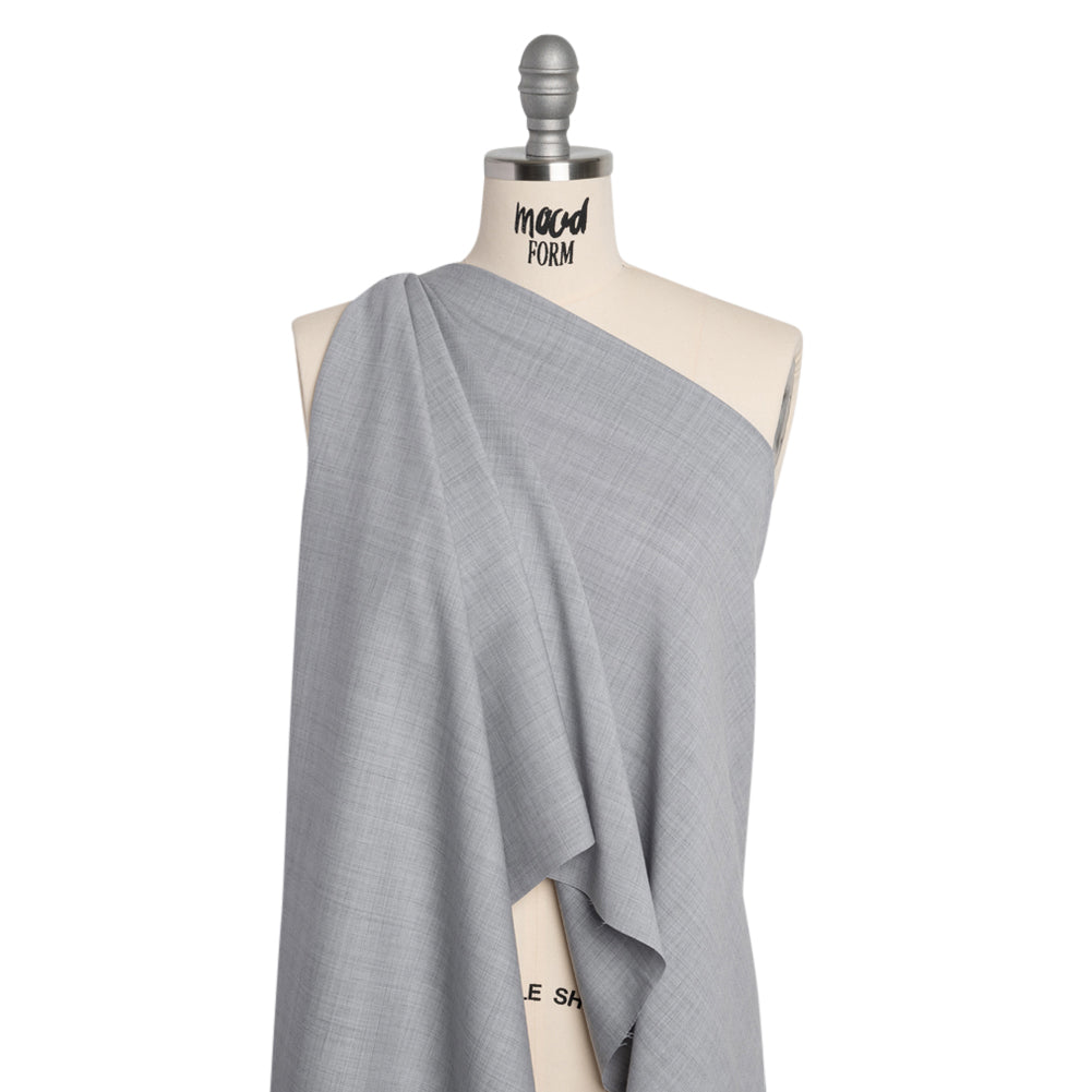 Wool Suiting - Heathered Silvery Gray - Deadstock
