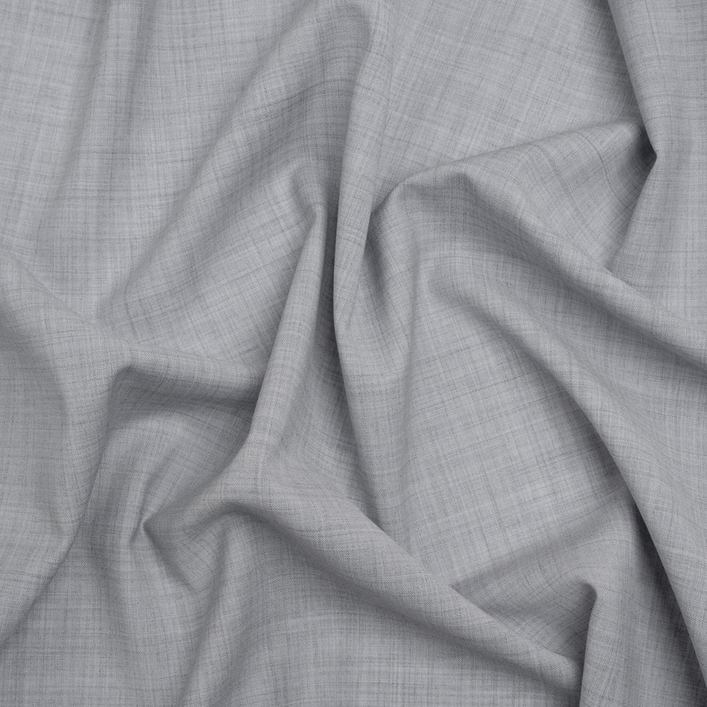 Wool Suiting - Heathered Silvery Gray - Deadstock