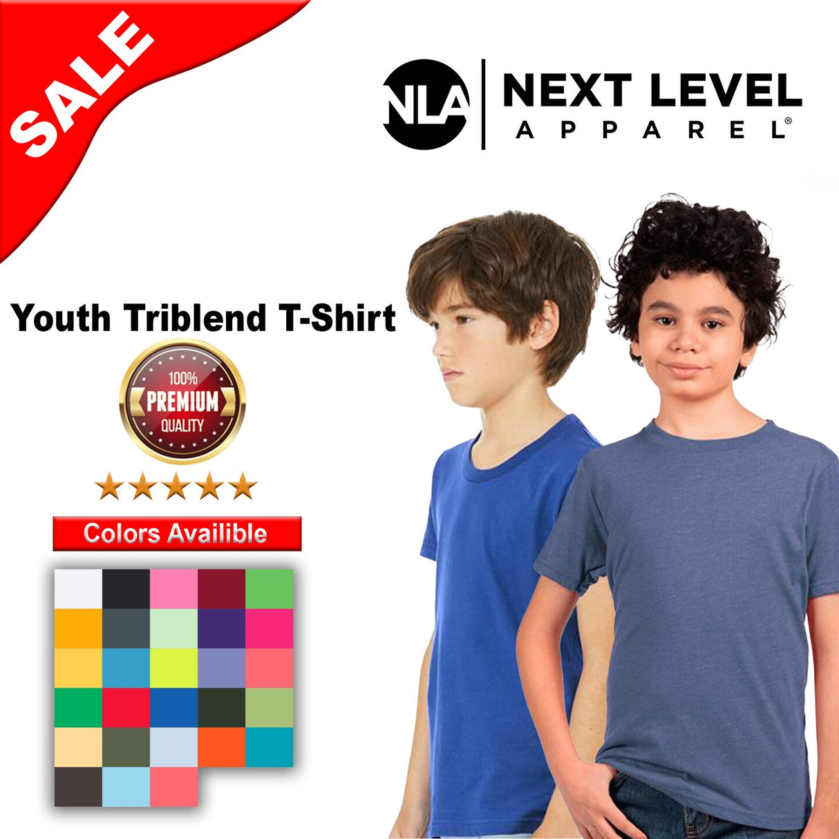 Next Level® Youth Triblend Crewneck Short Sleeve T-Shirt