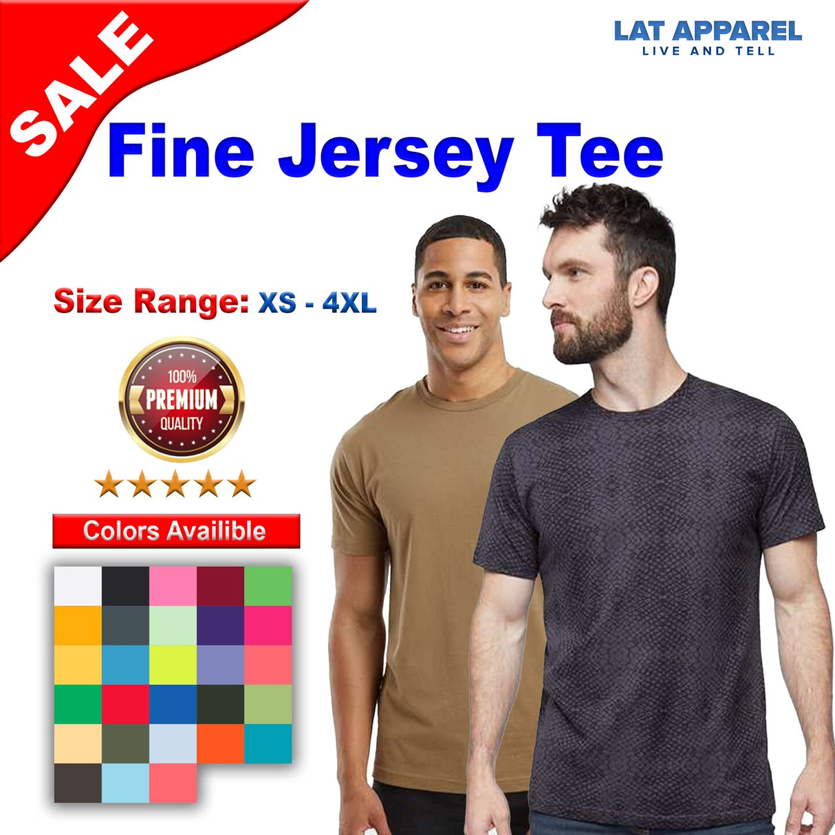 LAT® Fine Jersey Crewneck Short Sleeve Tee