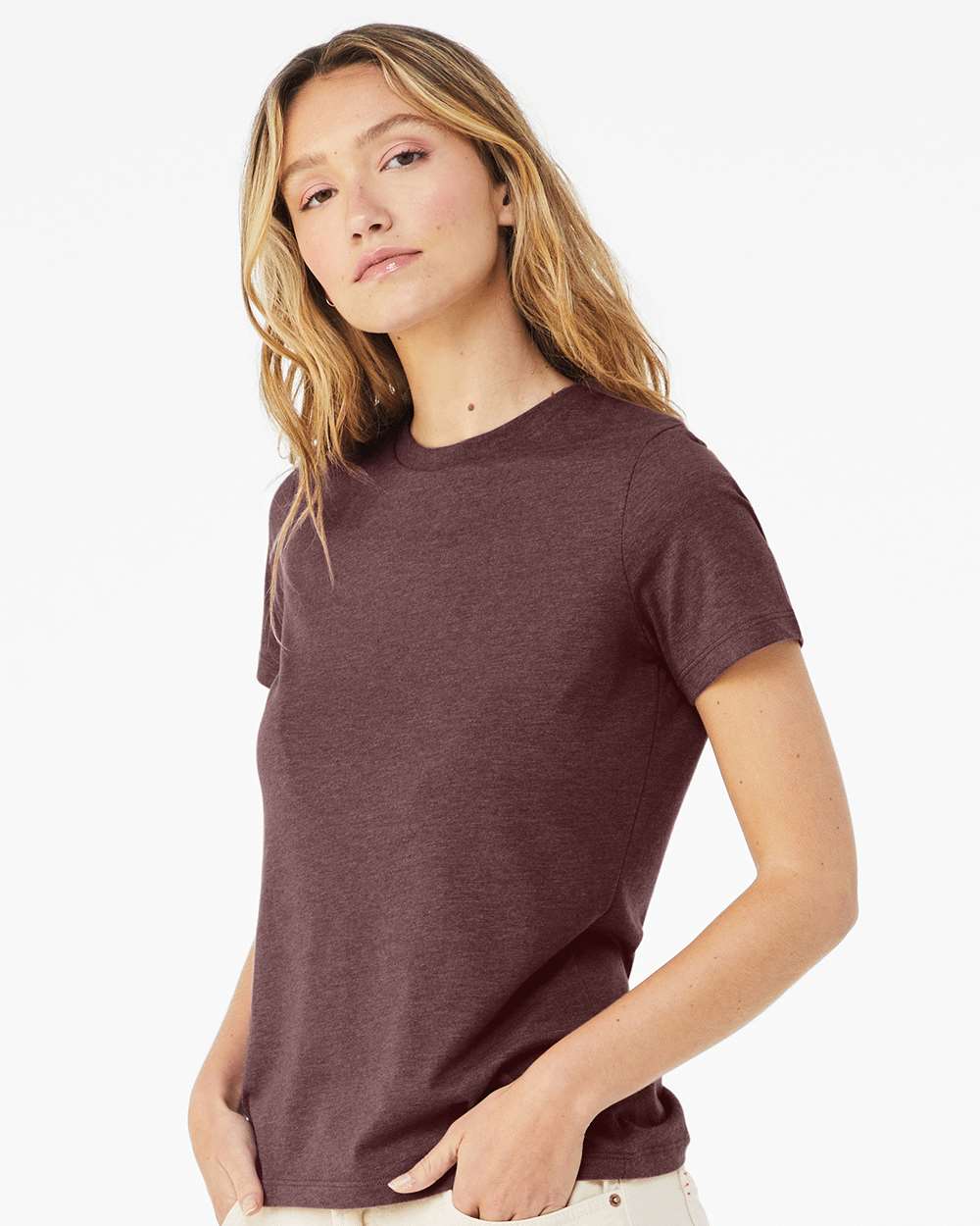 BELLA + CANVAS® Women’s Relaxed Fit Short Sleeve Heather CVC Tee
