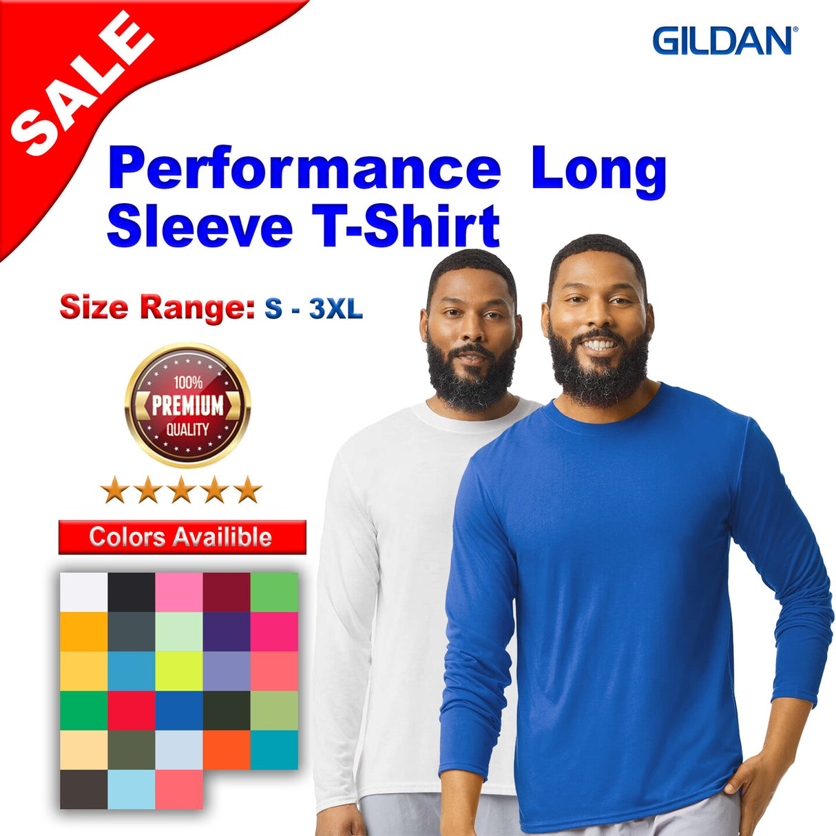 Gildan® Performance Long Sleeve Crewneck T-Shirt
