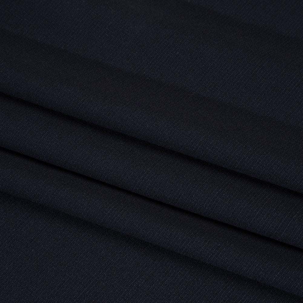 Stretch Creped Wool Suiting - Navy - Deadstock