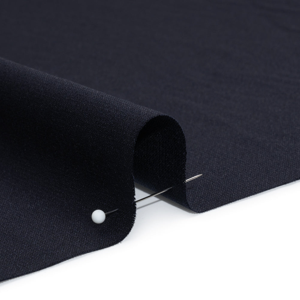 Stretch Creped Wool Suiting - Navy - Deadstock