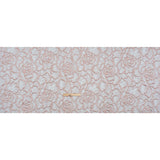 Rose Outlines Cutwork Luxury Brocade - Metallic Rose Gold and Pale Blue Gray