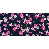 Stretch Rayon Jersey - Navy, Pink and Green Floral - Deadstock