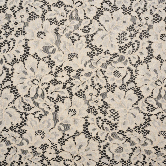 Floral Corded Lace - Cream - Deadstock