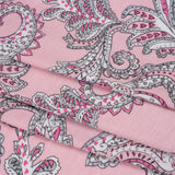Stretch Rayon Jersey - Pink and Gray Jacobean Floral - Deadstock