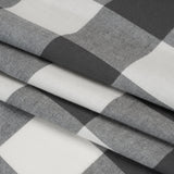 Lightweight Cotton Twill - Off White and Charcoal Gray Buffalo Check - Deadstock