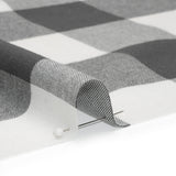 Lightweight Cotton Twill - Off White and Charcoal Gray Buffalo Check - Deadstock