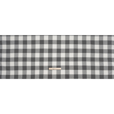 Lightweight Cotton Twill - Off White and Charcoal Gray Buffalo Check - Deadstock