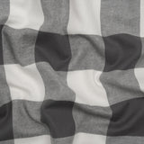 Lightweight Cotton Twill - Off White and Charcoal Gray Buffalo Check - Deadstock