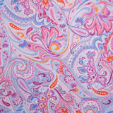 Stretch Rayon Jersey - Pink, Purple, and Periwinkle Paisley - Deadstock