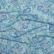 Stretch Rayon Jersey - Mint Green, Blue and Pink Paisley - Deadstock