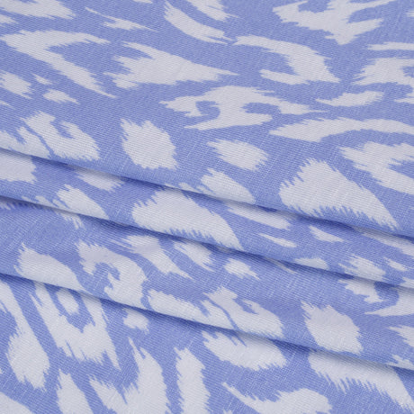 Stretch Rayon Jersey - Periwinkle and White Animal Spots - Deadstock
