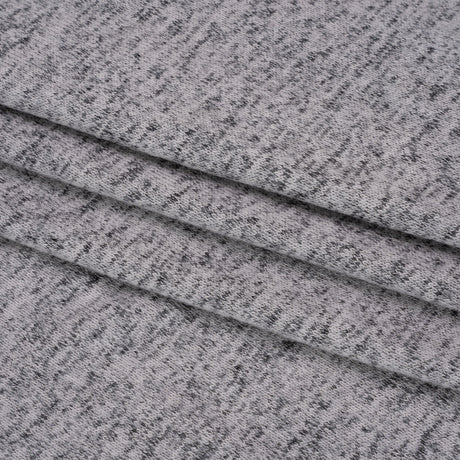 Stretch Rayon and Polyester Brushed Sweater Knit - Heathered Gray - Deadstock