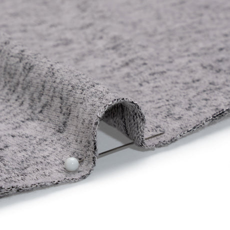 Stretch Rayon and Polyester Brushed Sweater Knit - Heathered Gray - Deadstock