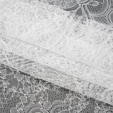 Chantilly Lace - White Floral and Scrollwork
