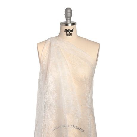 Re-Embroidered Chantilly Lace - White Ornate Floral