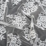 Re-Embroidered Lace - White Floral Bouquet