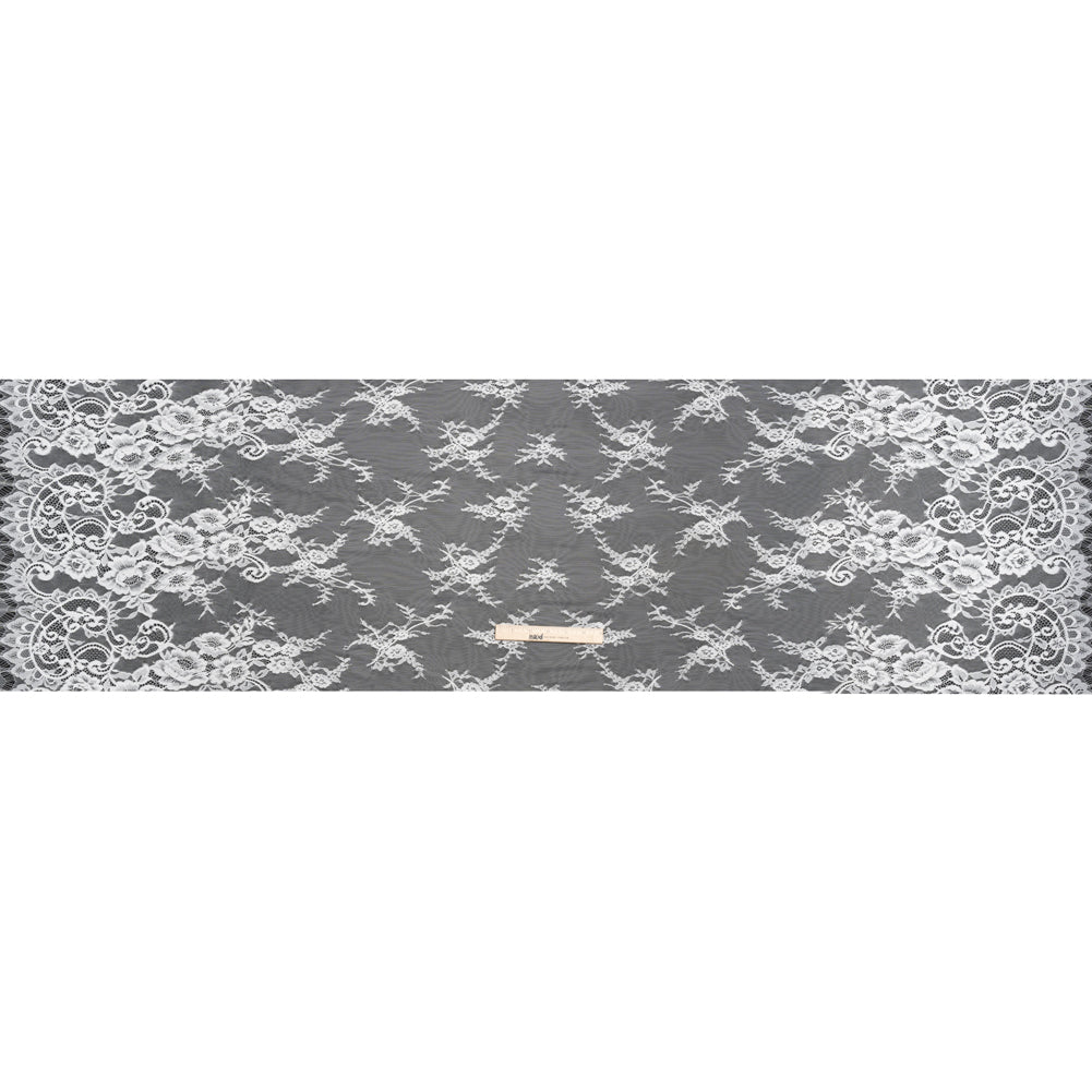 Chantilly Lace - White Floral and Swirl Borders
