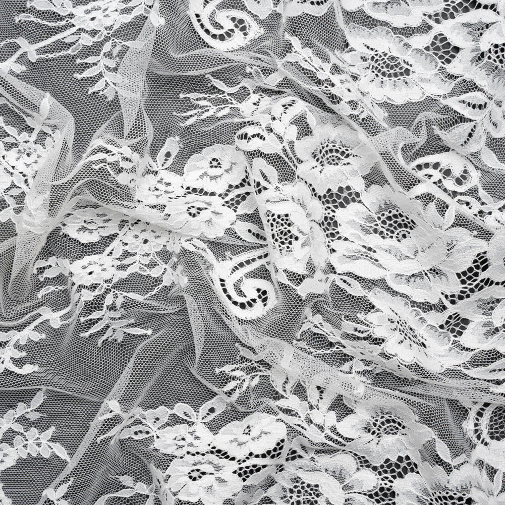 Chantilly Lace - White Floral and Swirl Borders