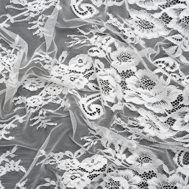 Chantilly Lace - White Floral and Swirl Borders