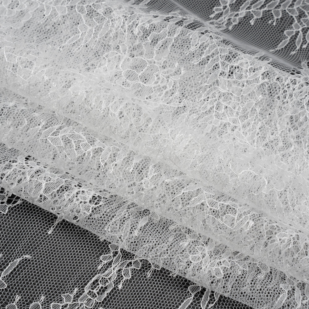 Bridal Lace - Lustrous White Floral Ogees