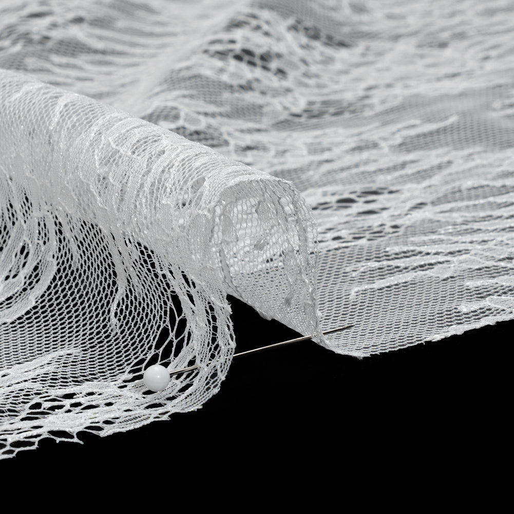 Bridal Lace - Lustrous White Floral Ogees
