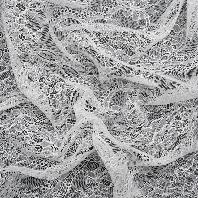 Chantilly Lace - White Floral and Scallops