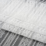 Delicate Lace - Lustrous White Floral and Abstract Stripes
