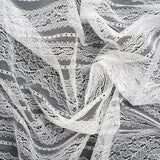 Delicate Lace - Lustrous White Floral and Abstract Stripes