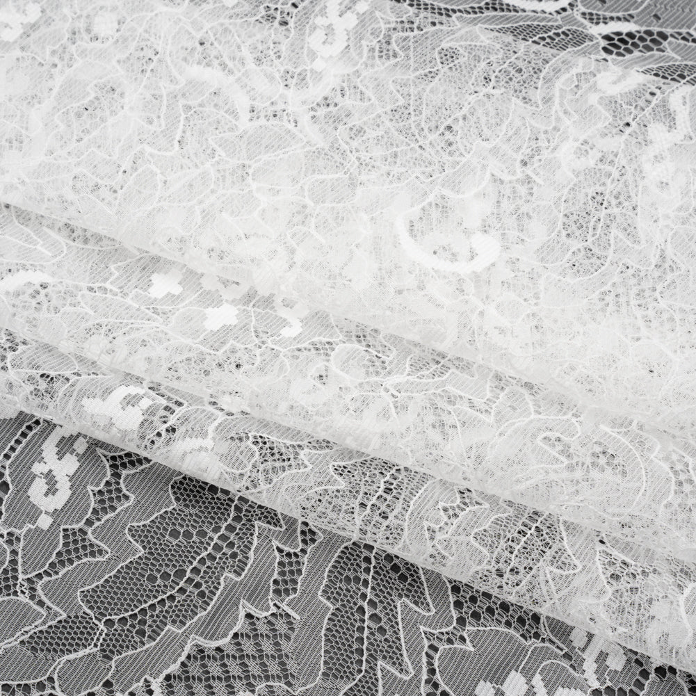 Chantilly Lace - White Overgrown Florals