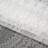 Metallic Lace - Silver and White Waves and Leaves