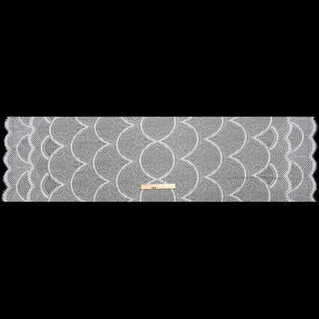 Lace with Finished Edges - White Abstract Scallops