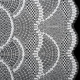 Lace with Finished Edges - White Abstract Scallops