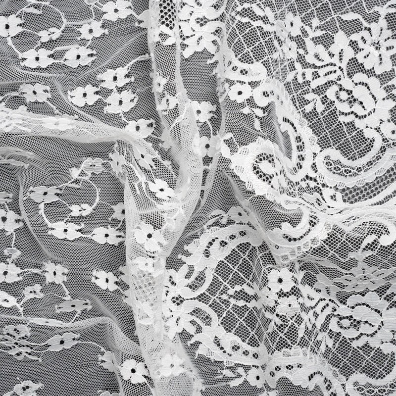 Chantilly Lace - White Ditsy Floral and Elegant Border