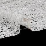 Bridal Lace with Beads, Sequins, and Finished Edges - Off White Wavy Lines