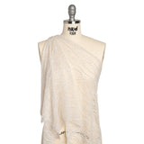 Bridal Lace with Beads, Sequins, and Finished Edges - Off White Wavy Lines