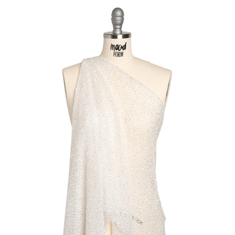 Bridal Lace with Beads and Sequins - White All-Over Abstract