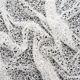 Bridal Lace with Beads and Sequins - White All-Over Abstract