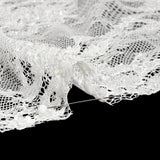 Bridal Lace with Beads, Sequins, and Finished Edges - White Floral