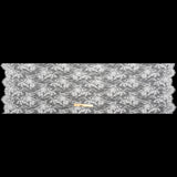 Bridal Lace with Beads, Sequins, and Finished Edges - White Floral
