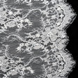 Bridal Lace with Beads, Sequins, and Finished Edges - White Floral