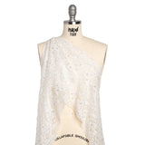 Bridal Lace with Beads, Sequins, and Finished Edge - Off White Floral Archways